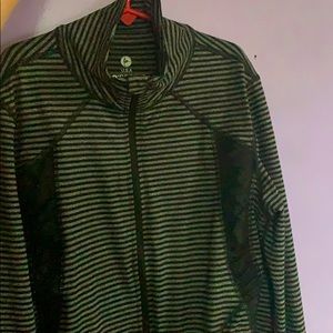 Long sleeved striped zip up jacket